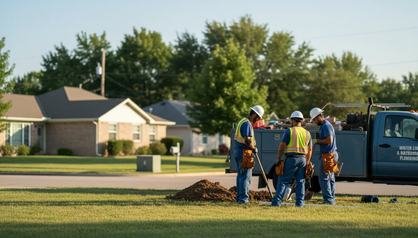 Residential water line and bathroom plumbing service in Santa Maria, TX